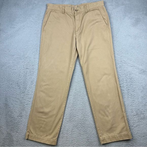 Eddie Bauer Pants Mens 35x32 Beige Khaki Heritage Washed Chino Straight Leg - Picture 1 of 14